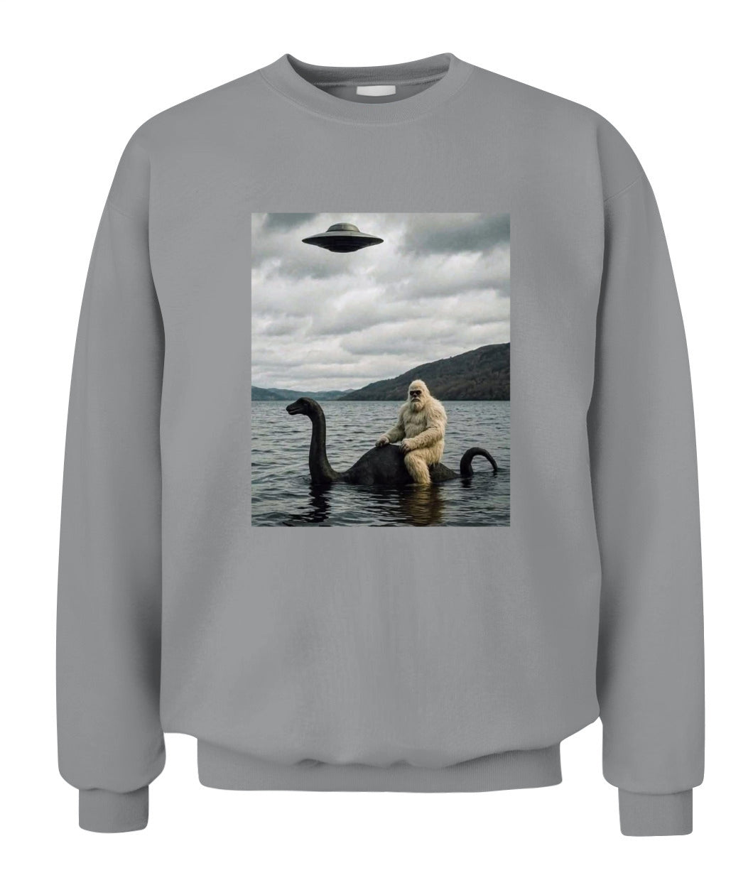 Bigfoot Rides Nessie – Legendary Lake Monster Shirt