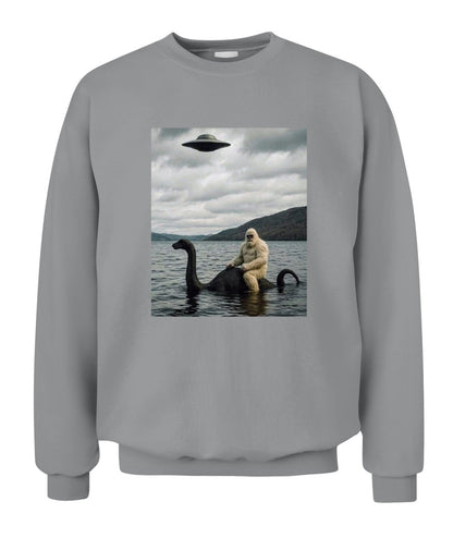 Bigfoot Rides Nessie – Legendary Lake Monster Shirt