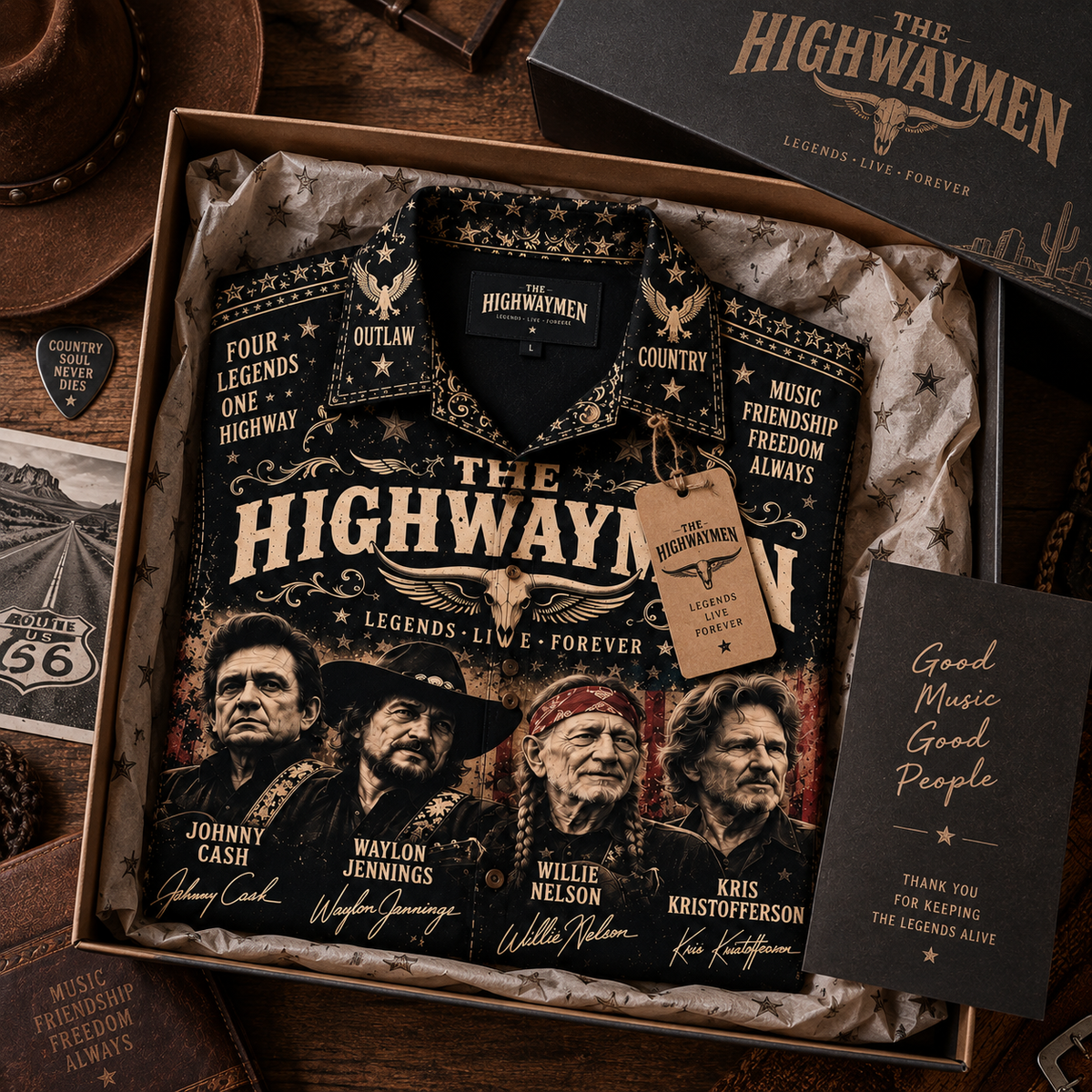 The Highwaymen Hawaiian Shirt - Vintage Country Music Fan Gift