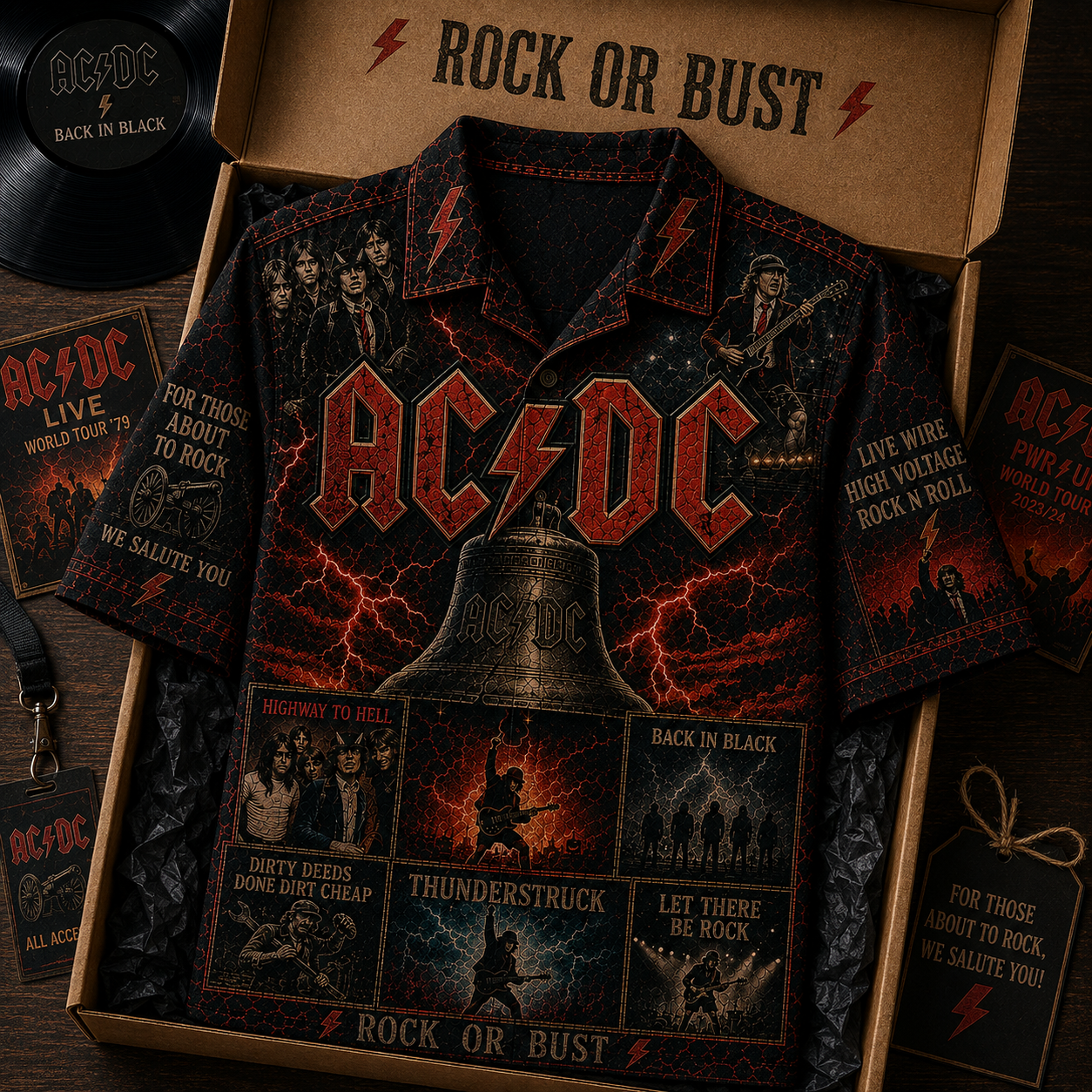 AC/DC Band Hawaiian Shirt - Vintage Music Rock Fan Gift 2