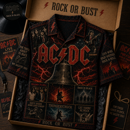 AC/DC Band Hawaiian Shirt - Vintage Music Rock Fan Gift 2