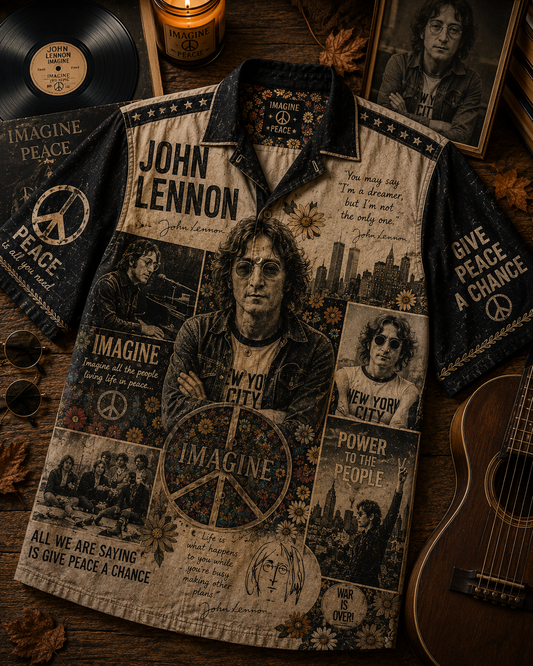 John Lennon Hawaiian Shirt - Vintage Music Fan Gift Version 2