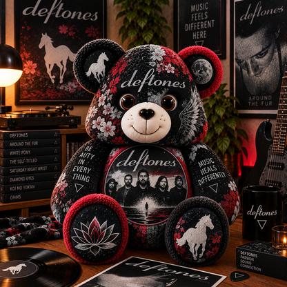 Deftones Bear Custom Shaped Pillow – White Pony Alternative Metal Music Fan Gift