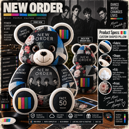 New Order Custom Shaped Pillow – Blue Monday Alternative Rock Music Fan Gift