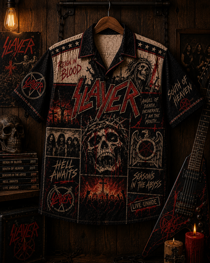 Slayer Hawaiian Shirt - Vintage Music Fan Gift