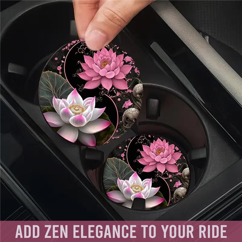 Lotus Flower Zen Car Coaster