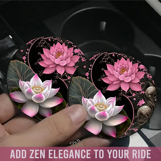Lotus Flower Zen Car Coaster