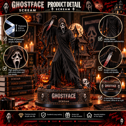 Ghostface Scream Night – Collectible Acrylic Plaque Table Decor