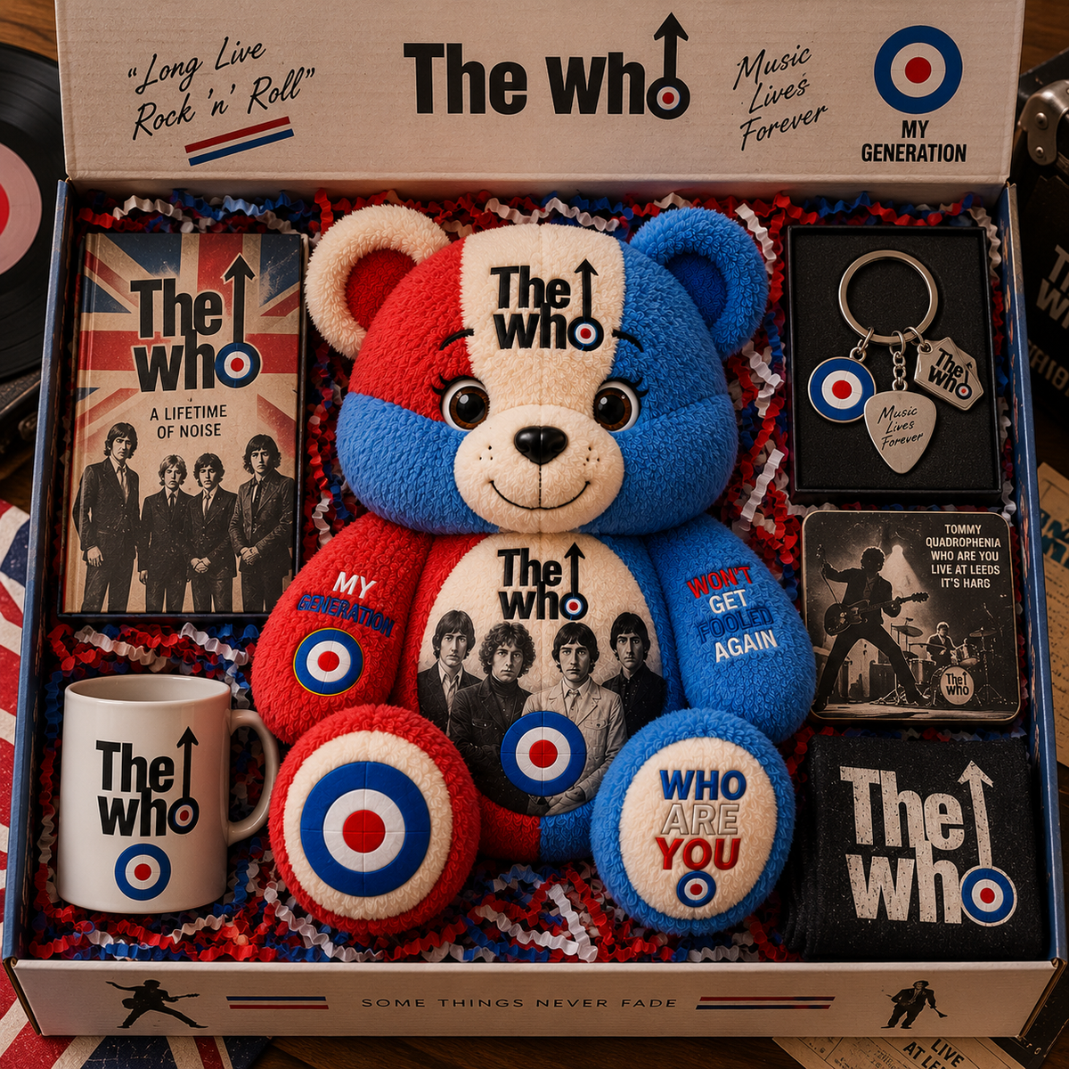 The Who Bear Custom Shaped Pillow – Rock Music Legend Gift