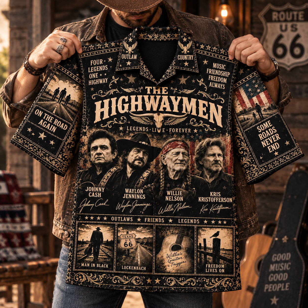 The Highwaymen Hawaiian Shirt - Vintage Country Music Fan Gift