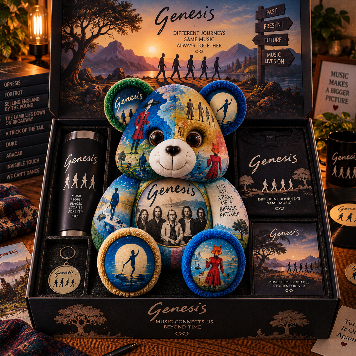 Genesis Bear Custom Shaped Pillow – Progressive Rock Fan Gift