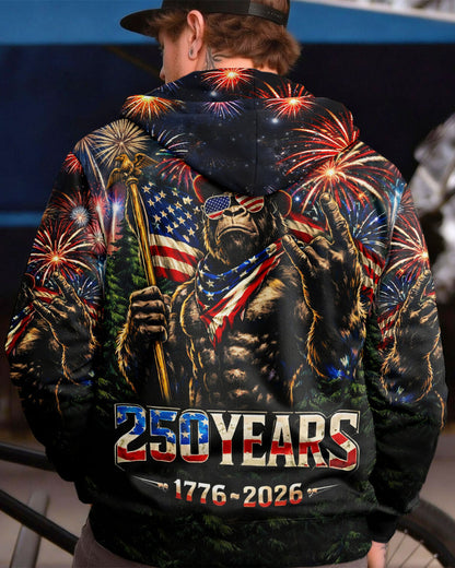 BIGFOOT FIREWORK STARS AND STRIPES ALL OVER PRINT SHIRT