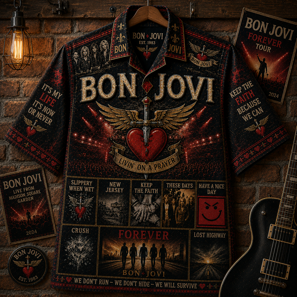 Bon Jovi Hawaiian Shirt - Vintage Music Rock Fan Gift