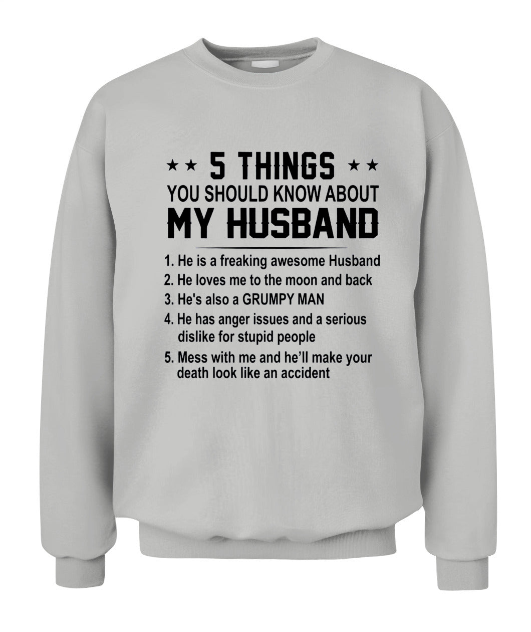 5 Things You Should Know About My Husband – Funny Couple Shirt | Gift for Wife