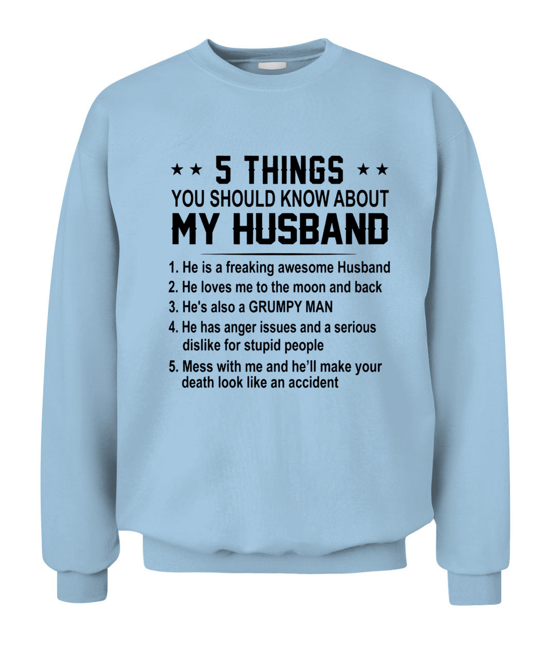 5 Things You Should Know About My Husband – Funny Couple Shirt | Gift for Wife