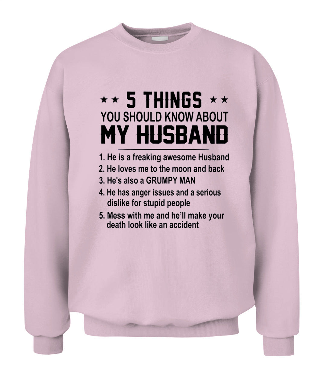 5 Things You Should Know About My Husband – Funny Couple Shirt | Gift for Wife