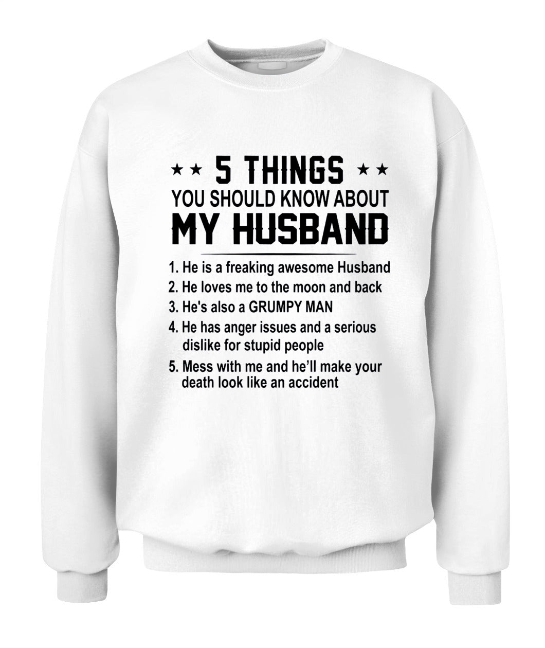 5 Things You Should Know About My Husband – Funny Couple Shirt | Gift for Wife