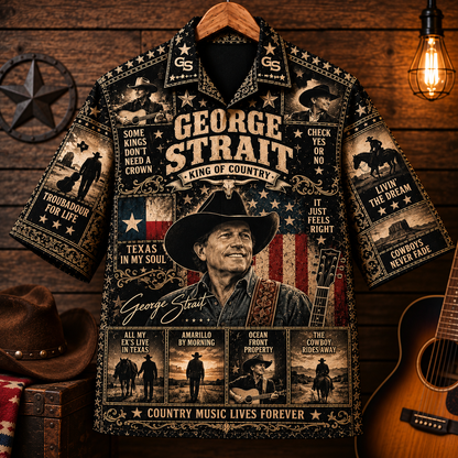 George Strait Hawaiian Shirt - Vintage Country Music Fan Gift 2