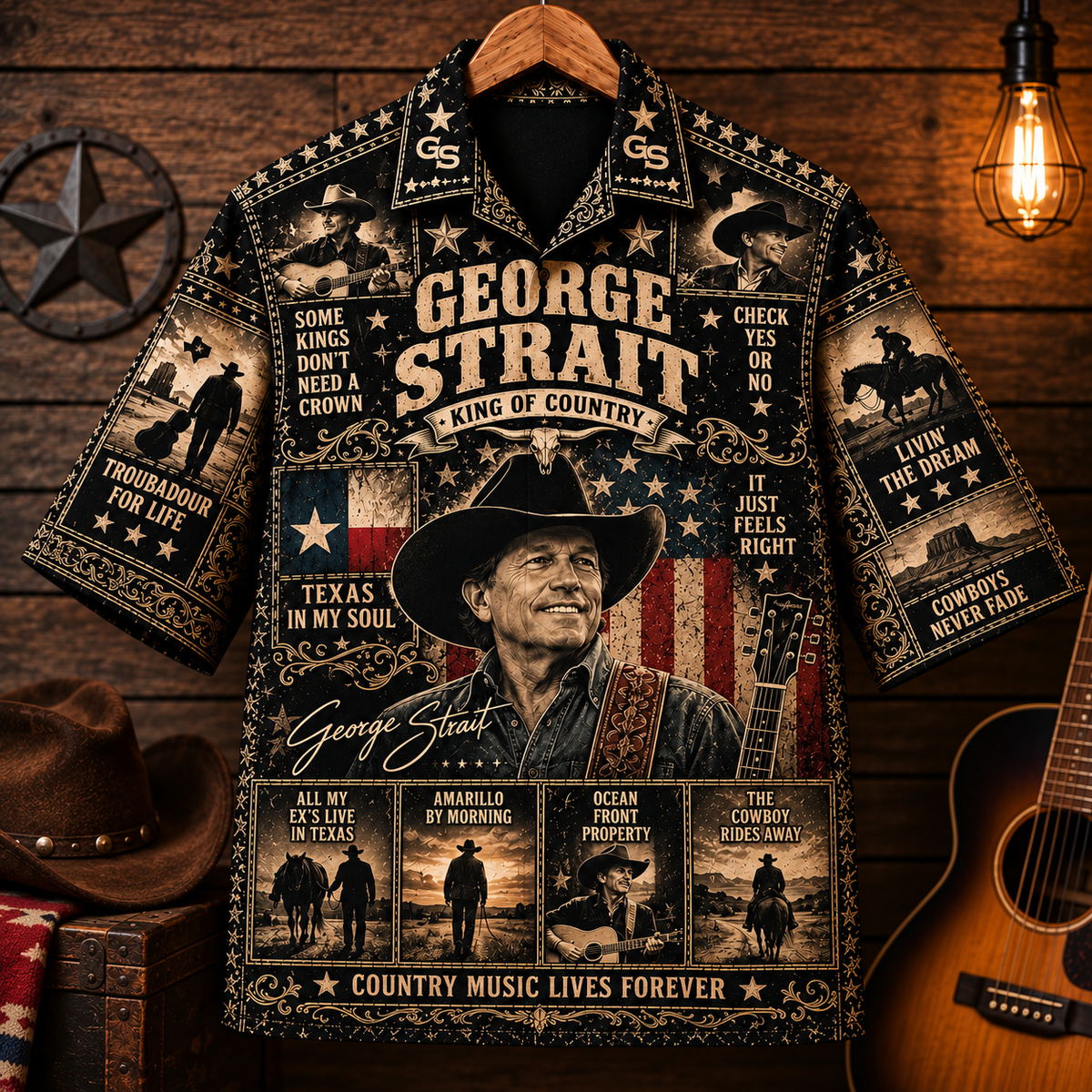George Strait Hawaiian Shirt - Vintage Country Music Fan Gift 2