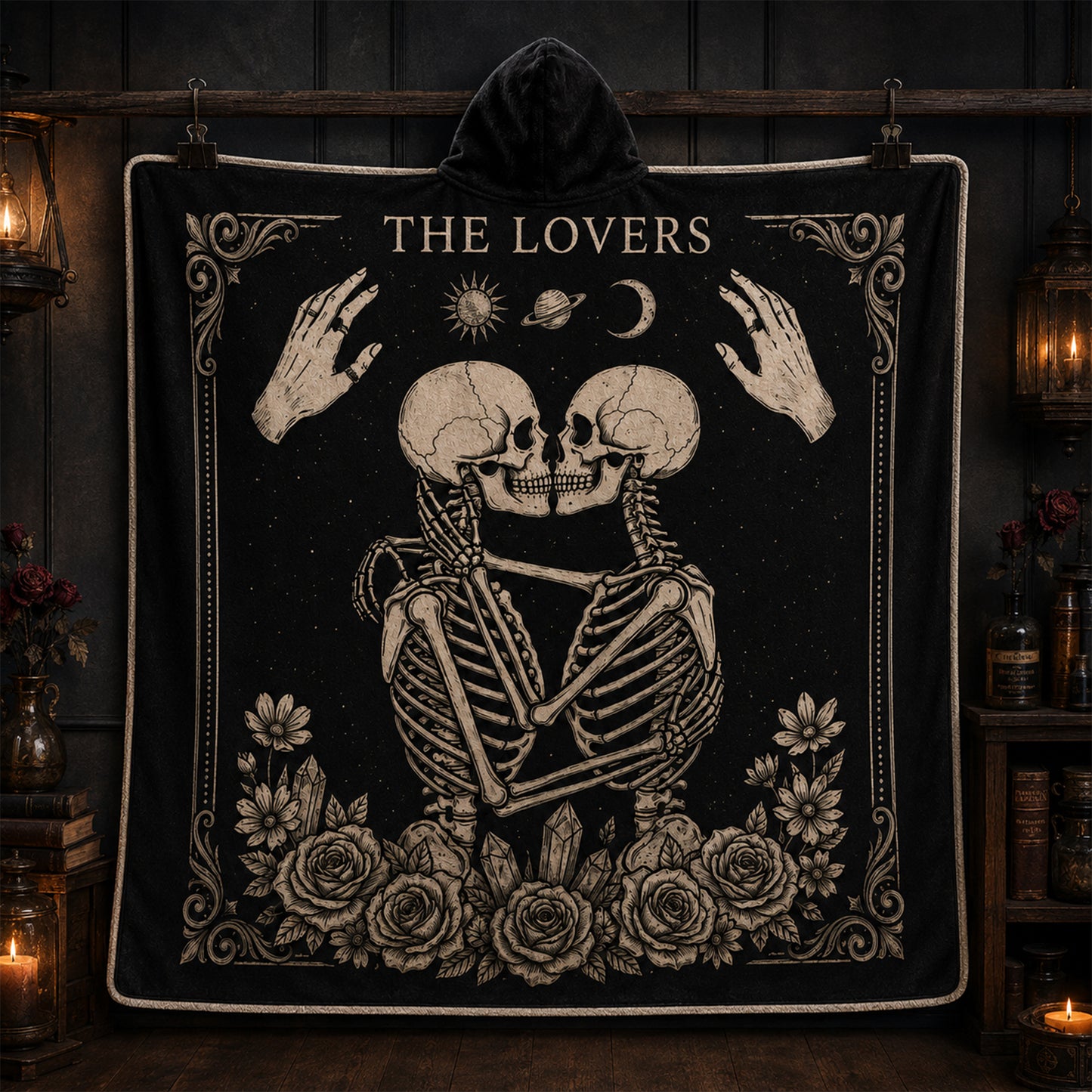 Couple Skeleton Hooded Blanket