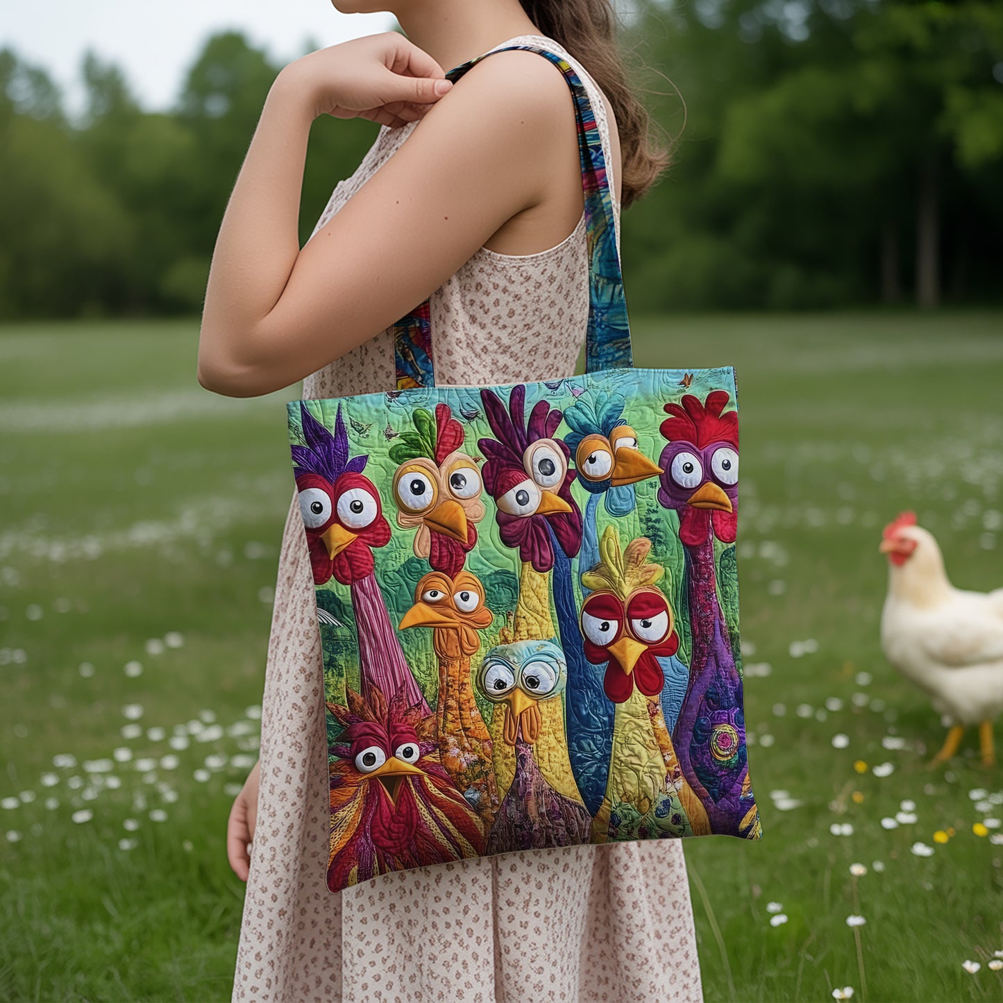Cluckin’ Funny Faces – Personalized Chicken Tote Bag