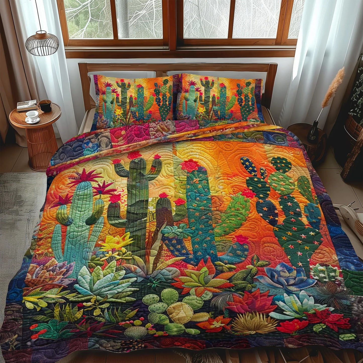 Cactus Quilted Bedding Set