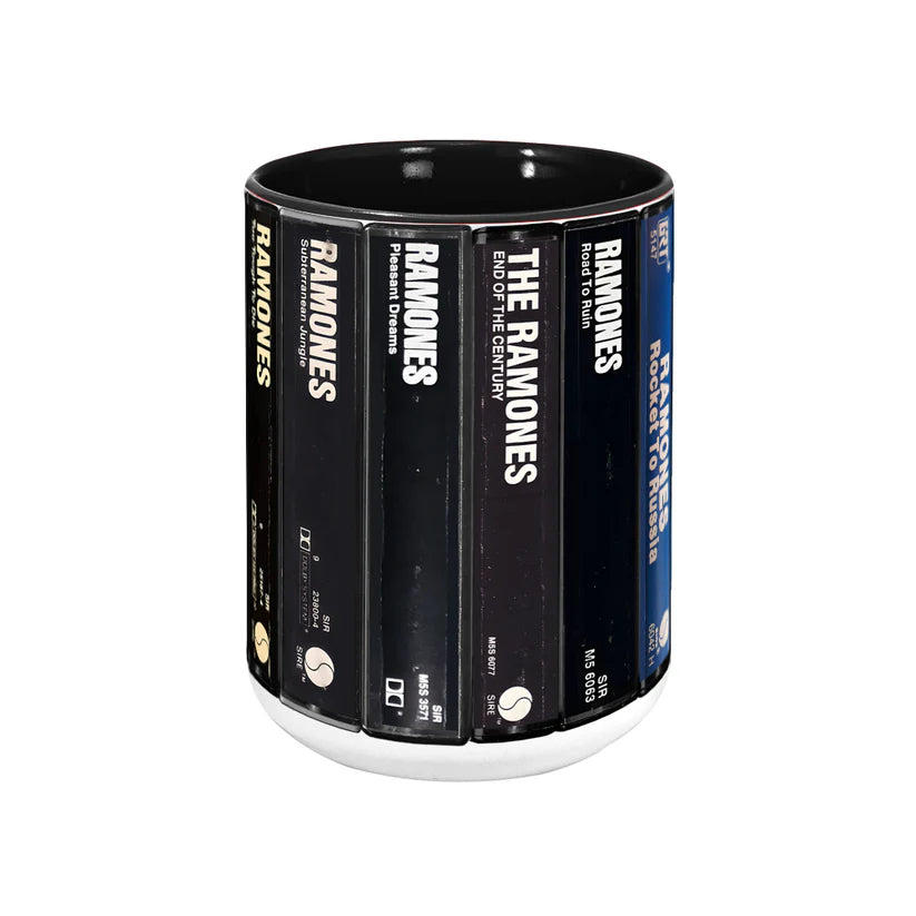 Ramones Albums Cassette Collection Retro Accent Mug