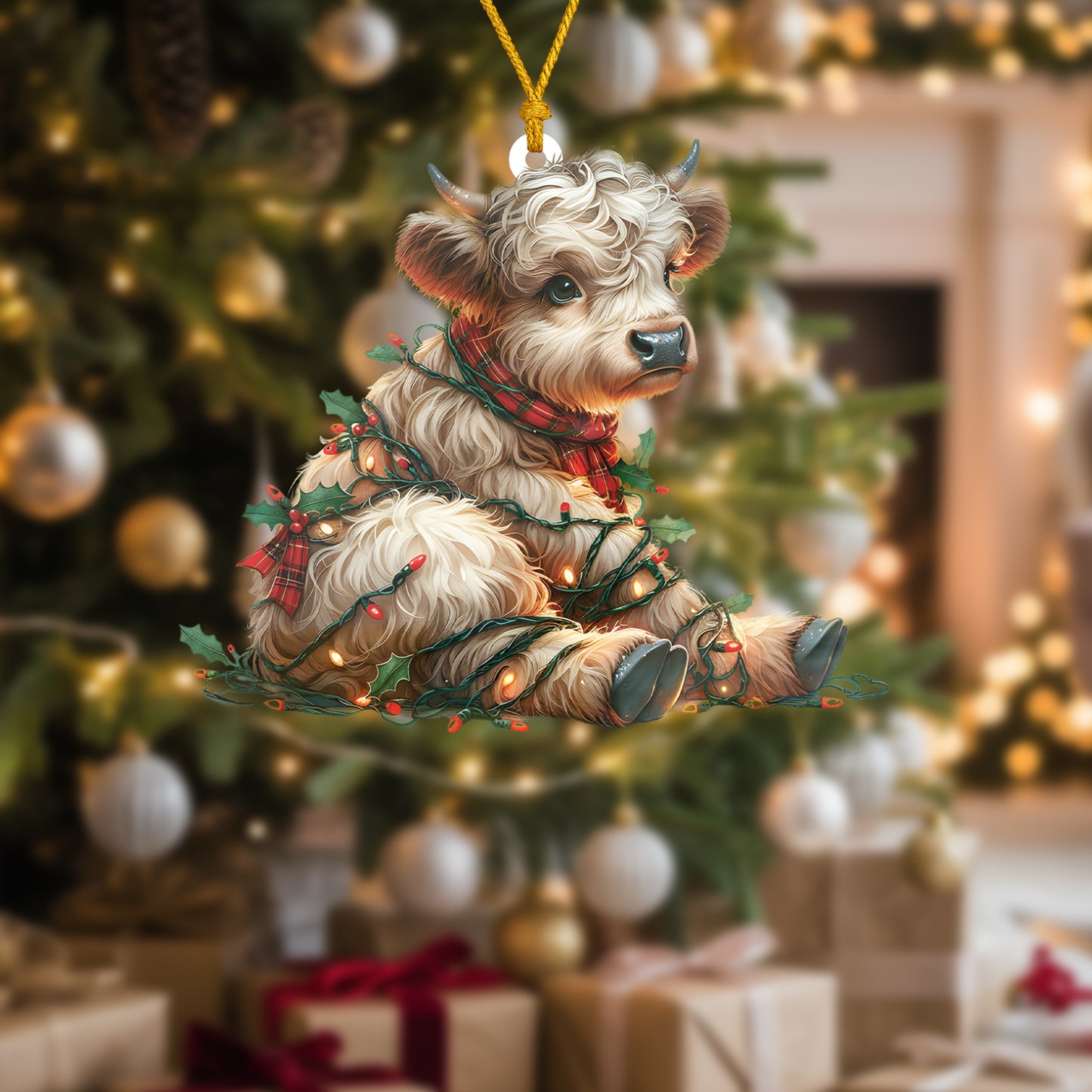 Cute Cow Christmas Ornament