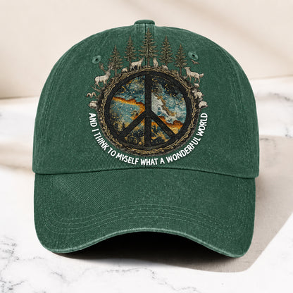 And I Think To Myself - Peace Classic Music Denim Cap