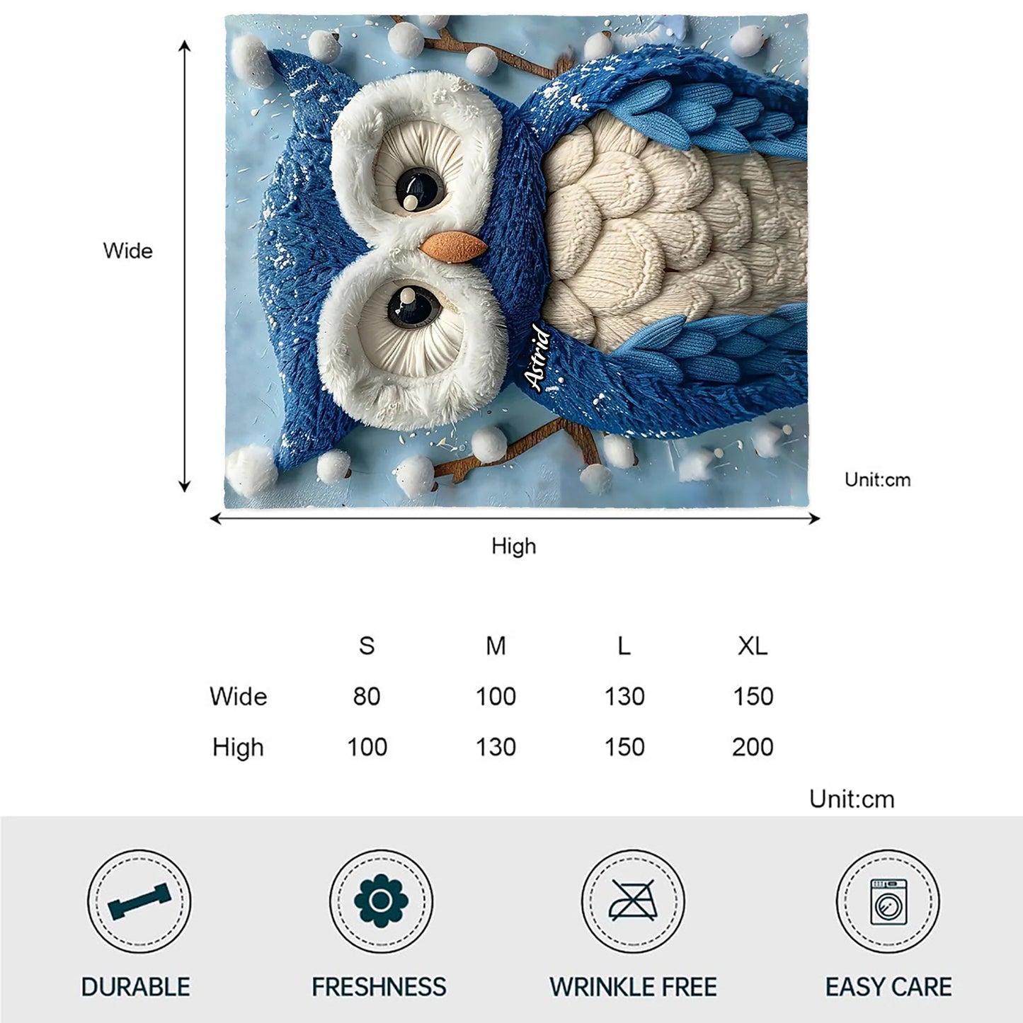 Personalized Winter Owl Blanket