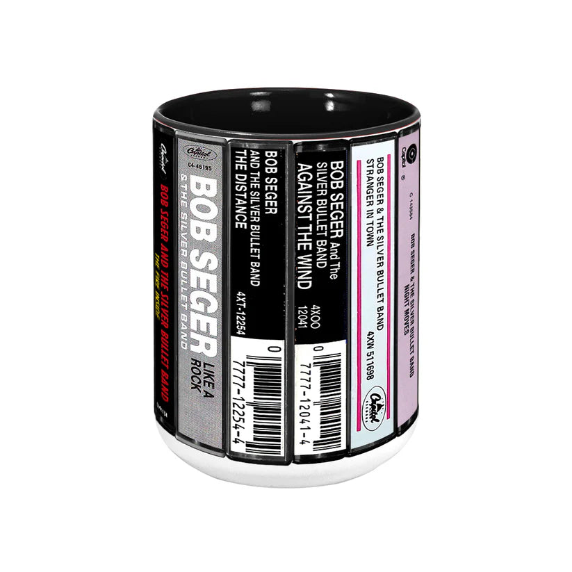 Bob Seger Albums Cassette Collection Retro Accent Mug