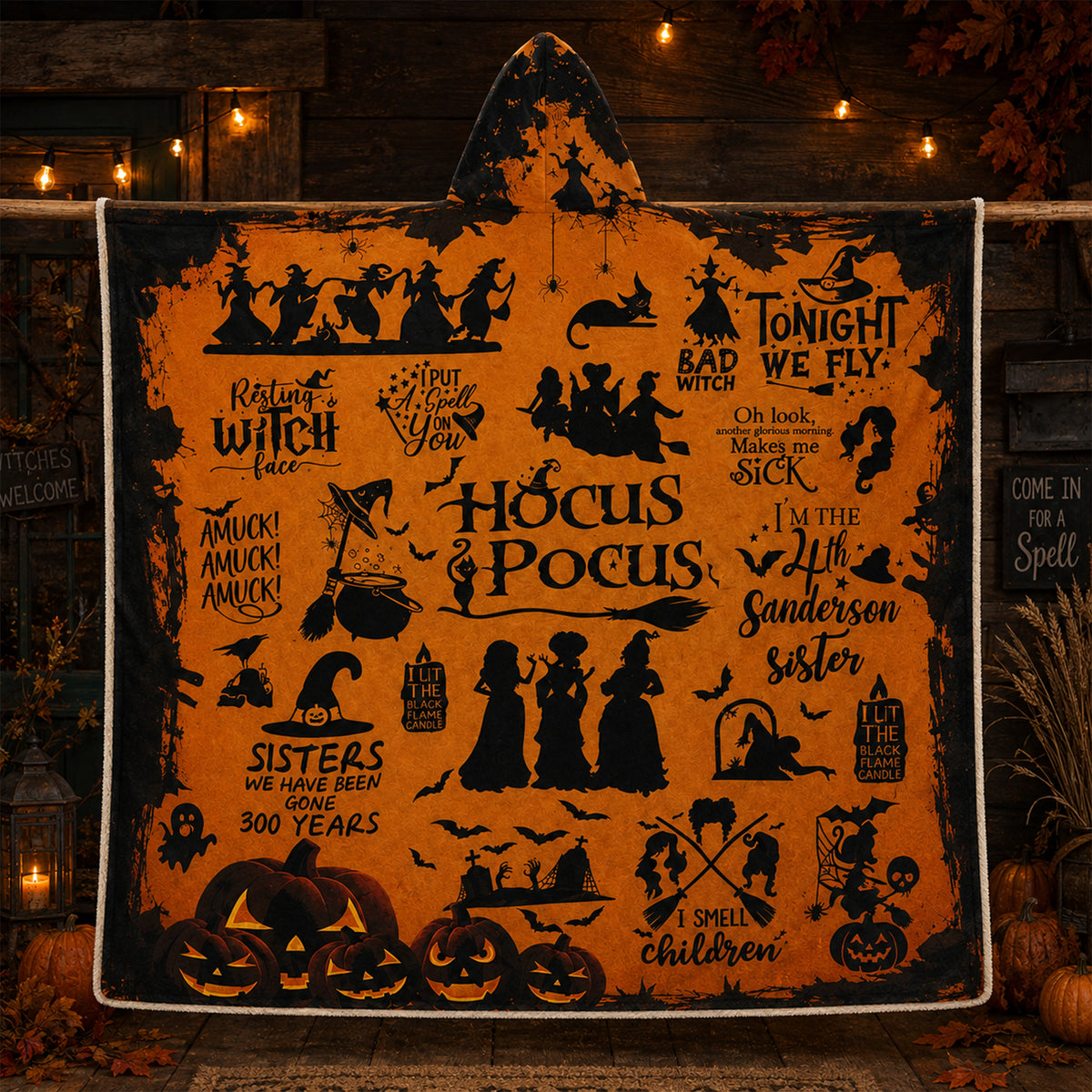 Hocus Pocus Hooded Blanket