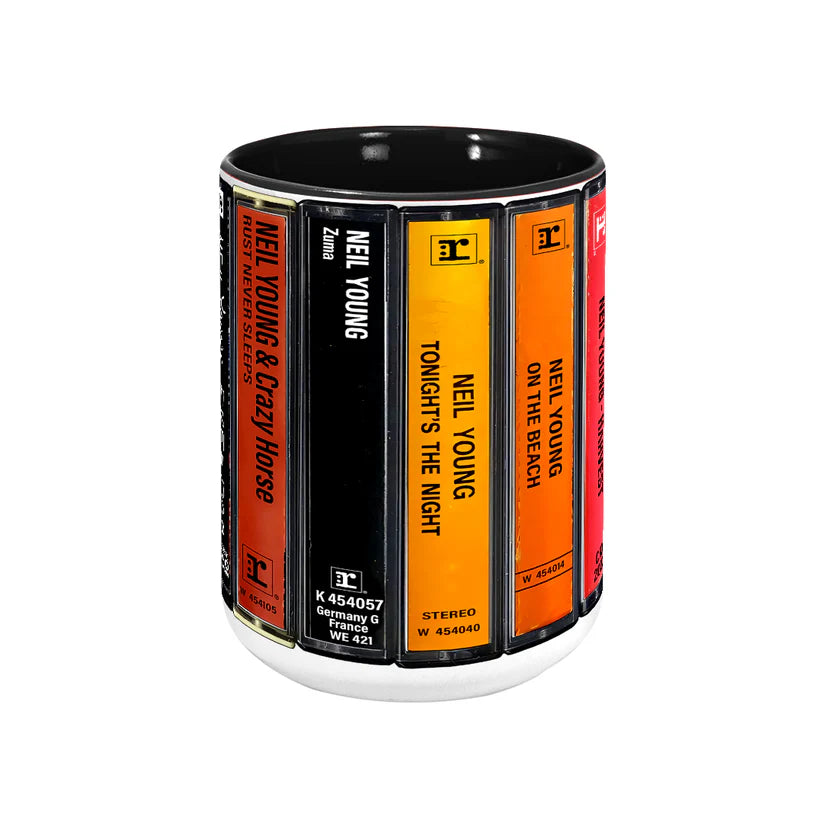 Neil Young Albums Cassette Retro Collection Accent Mug