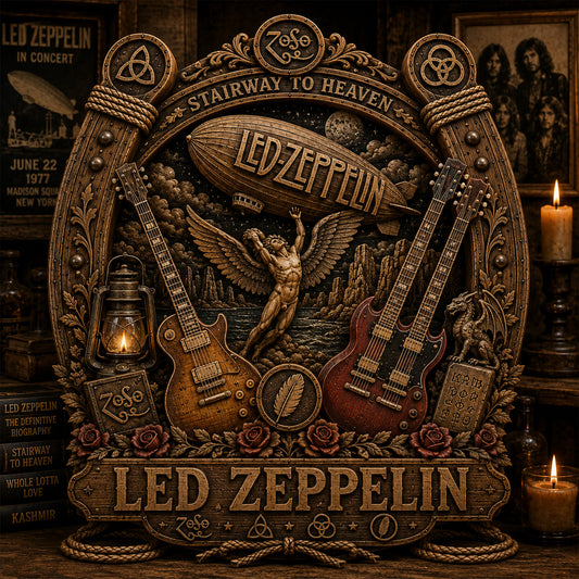 Led Zeppelin Vintage Wooden Sign – Vintage Rock Music Decor