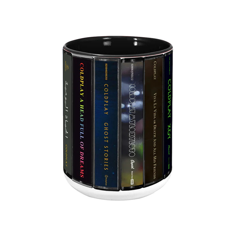 Coldplay Albums Cassette Collection Retro Accent Mug