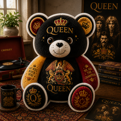 Queen Bear Custom Shaped Pillow – Gift for Classic Music Lover