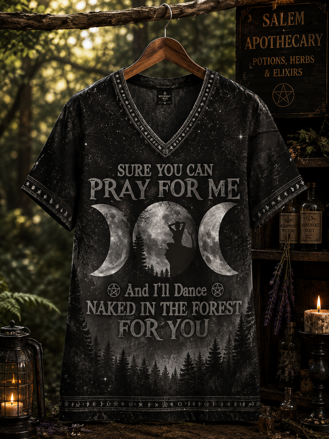 Pray For Me Witch Hoodie – Dance Naked In The Forest Witchy All Over Print Shirt