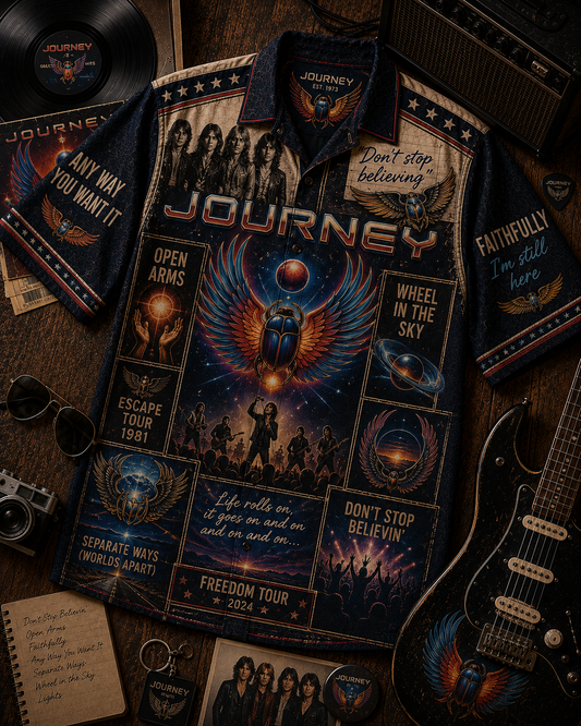 Journey Hawaiian Shirt - Vintage Music Fan Gift