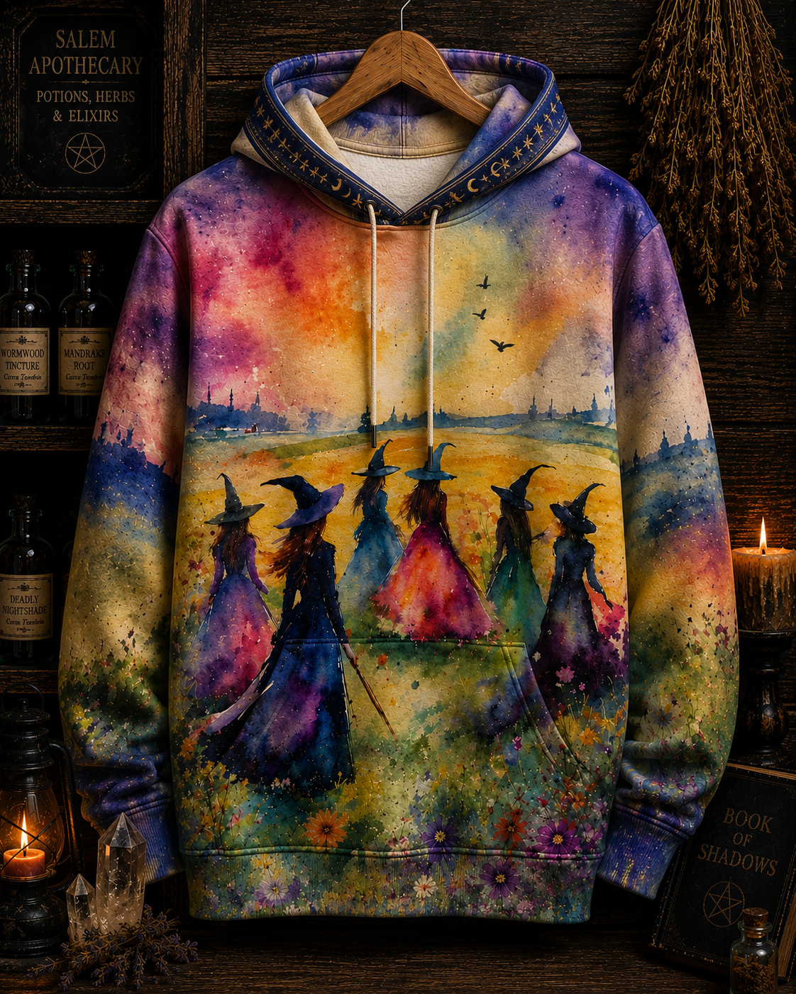 Colorful Witch Coven All Over Print - Witchy Halloween Shirt