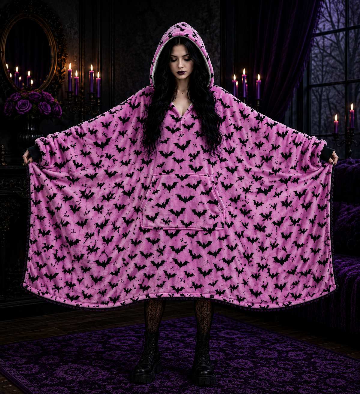 Pink Bat Blanket Hoodie – The Perfect Gift for Spooky Souls 🦇🩷🎁