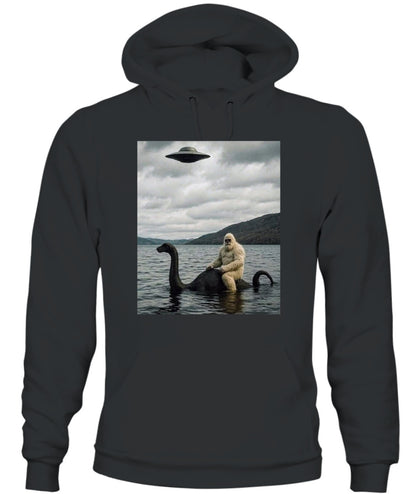 Bigfoot Rides Nessie – Legendary Lake Monster Shirt