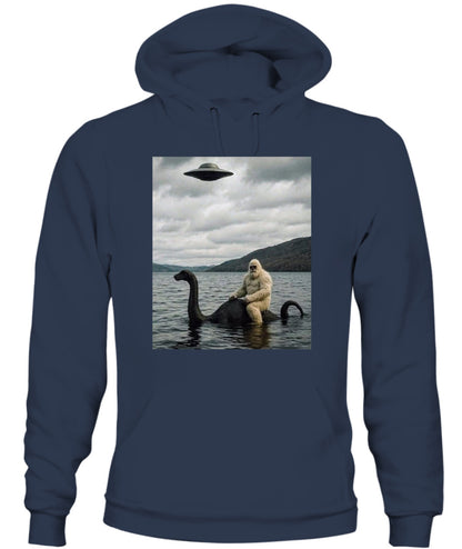 Bigfoot Rides Nessie – Legendary Lake Monster Shirt