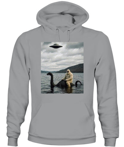 Bigfoot Rides Nessie – Legendary Lake Monster Shirt