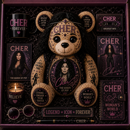 Cher Bear Custom Shaped Pillow – Gift for Classic Music Lover