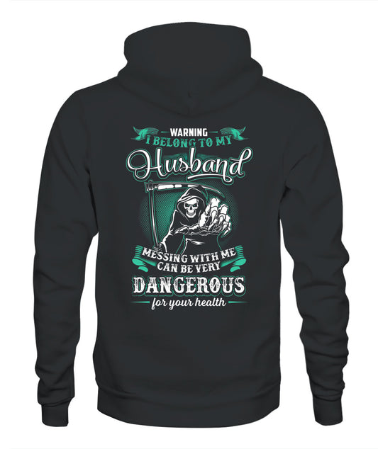Warning I Belong To My Husband – Skull Grim Reaper Graphic Shirt, Gifts For Woman