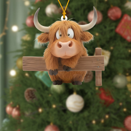 Moo-ry Christmas Cow Ornament