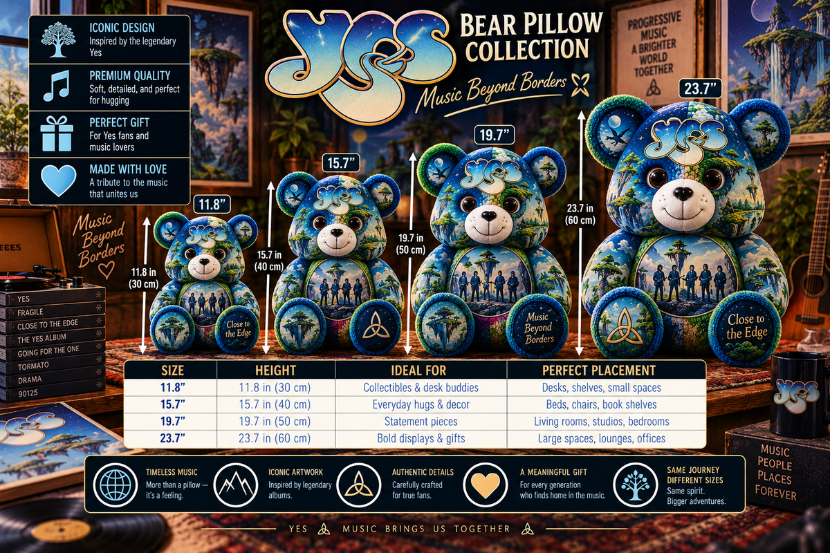 Yes Bear Custom Shaped Pillow – Progressive Rock Music Fan Gift