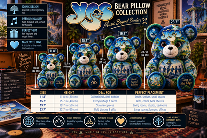 Yes Bear Custom Shaped Pillow – Progressive Rock Music Fan Gift