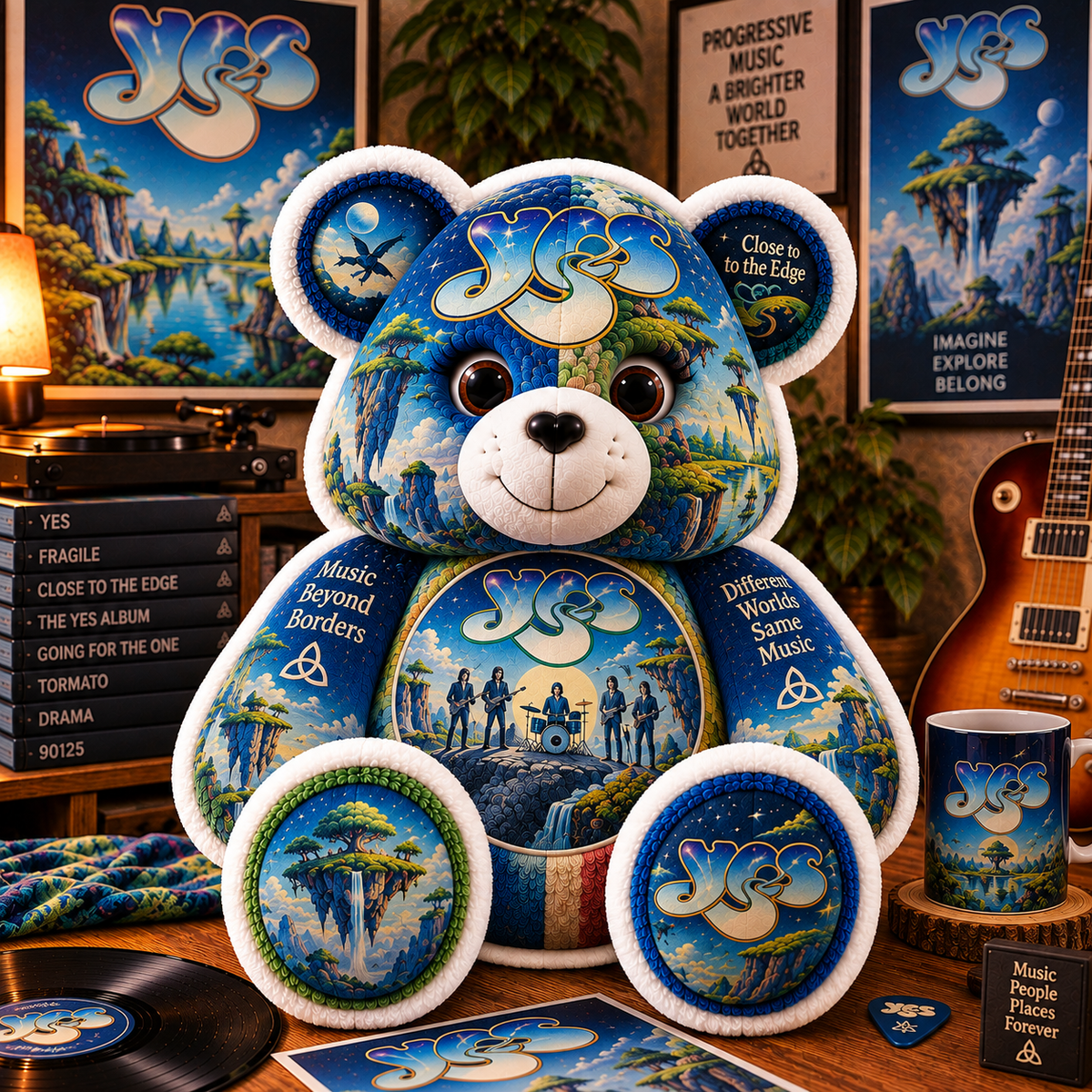 Yes Bear Custom Shaped Pillow – Progressive Rock Music Fan Gift