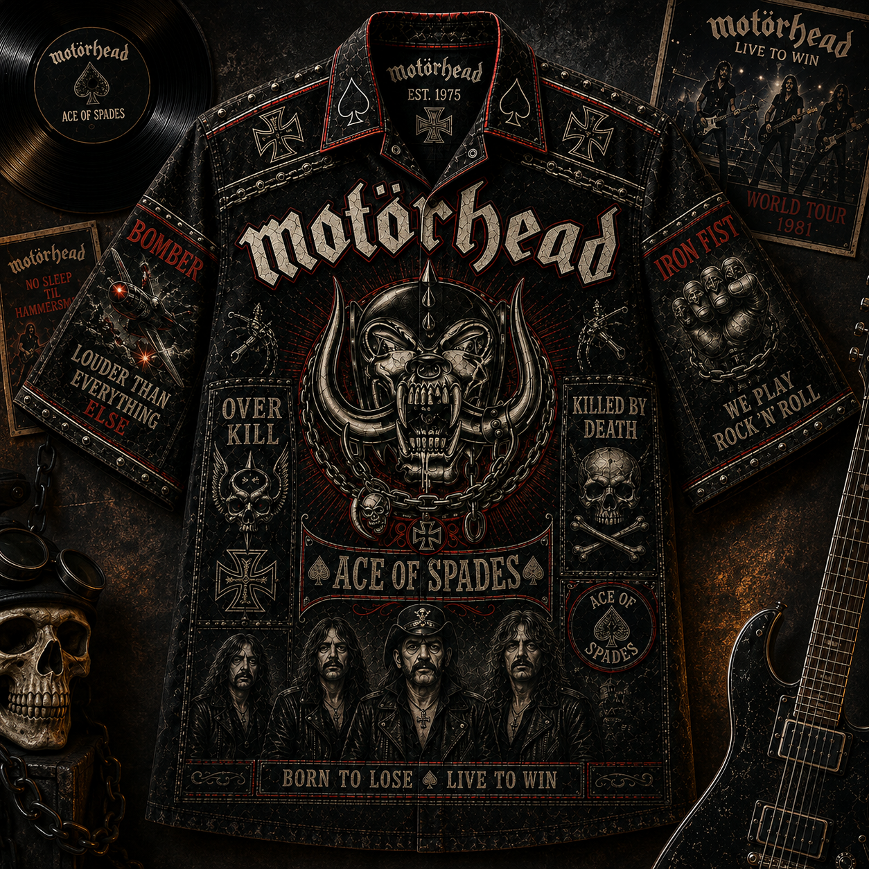 Motörhead Hawaiian Shirt - Vintage Music Rock Fan Gift